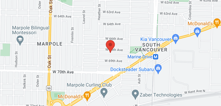 map of 732 W 68TH AVENUE